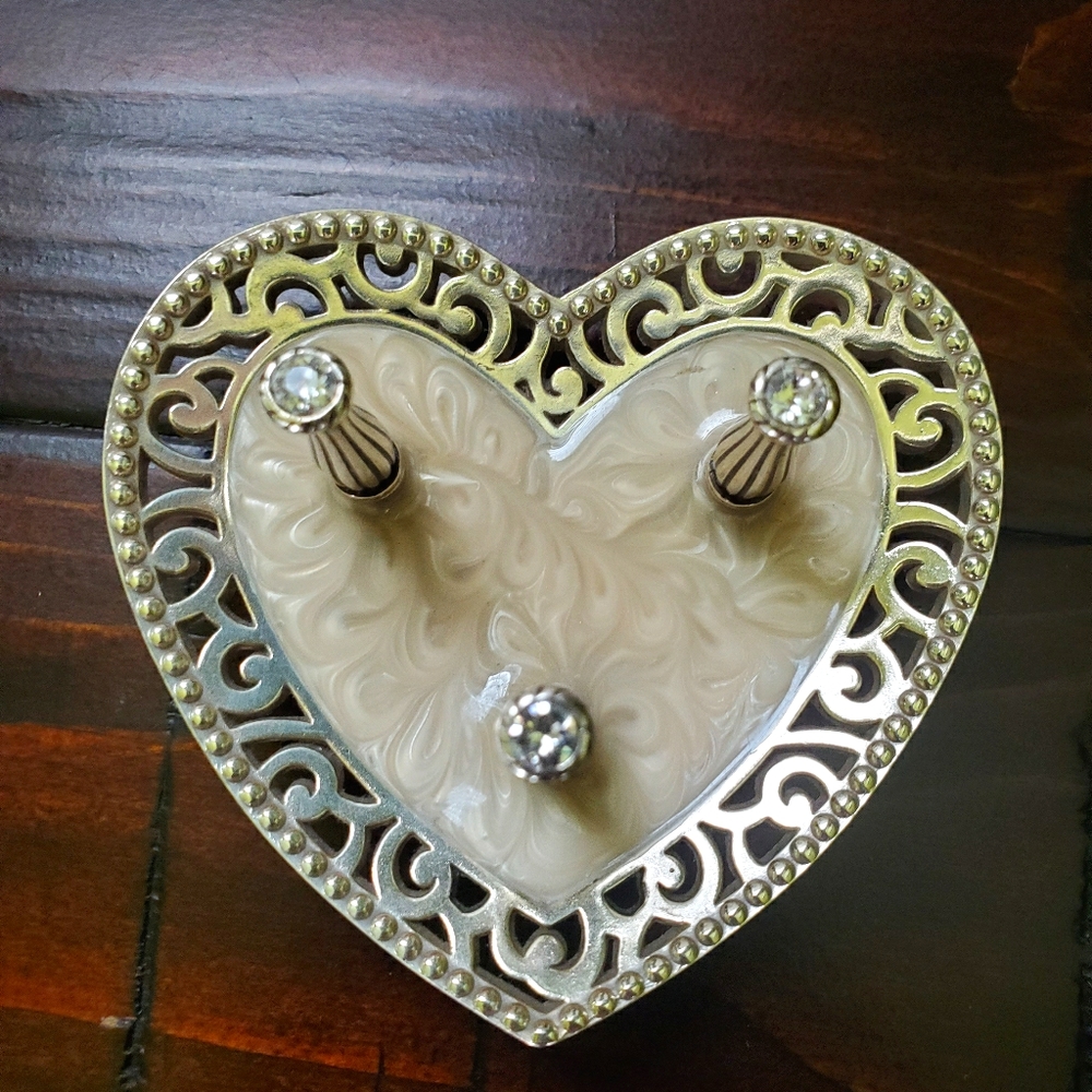 Brighton Lacie Daisy 3 Ring Holder Swarovski Stone